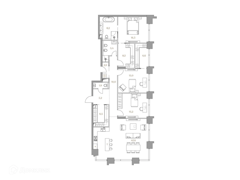 3-комнатная квартира 143.1 м² Коллекция Лужники