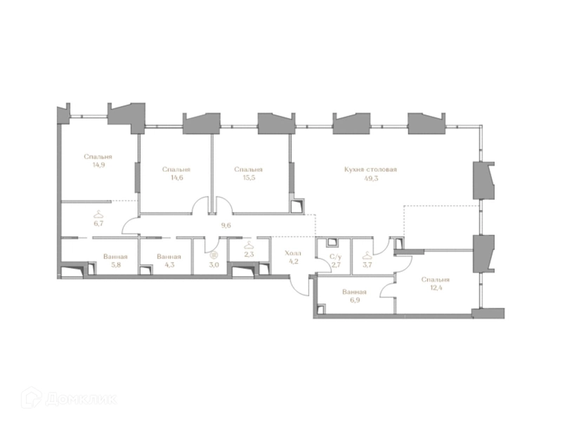 4-комнатная квартира 155.9 м² Коллекция Лужники