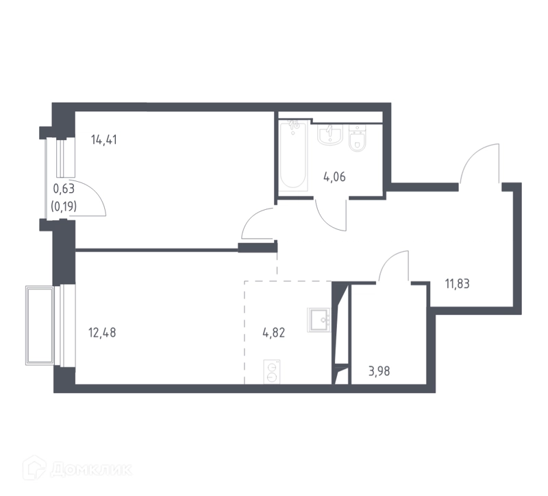 1-комнатная квартира 51.3 м² Долина Яузы