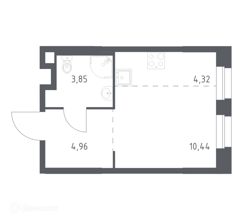Студия 23.57 м² Эко Бунино