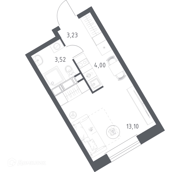 Студия 23.85 м² Эко Бунино