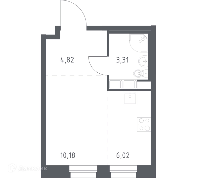 Студия 24.33 м² Эко Бунино