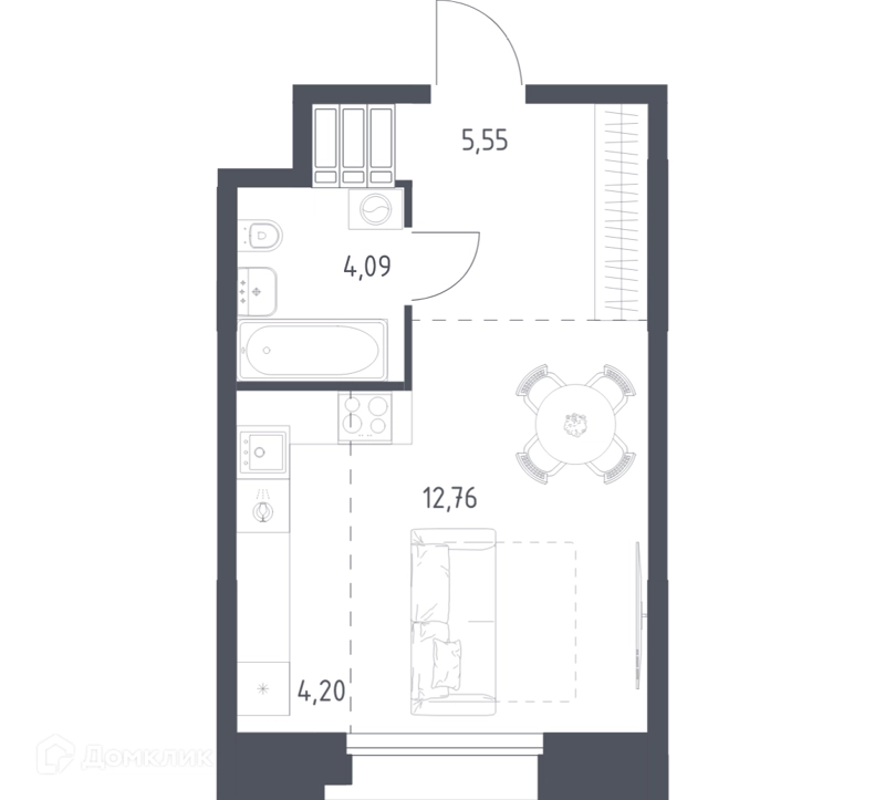 Студия 26.6 м² Тропарево Парк