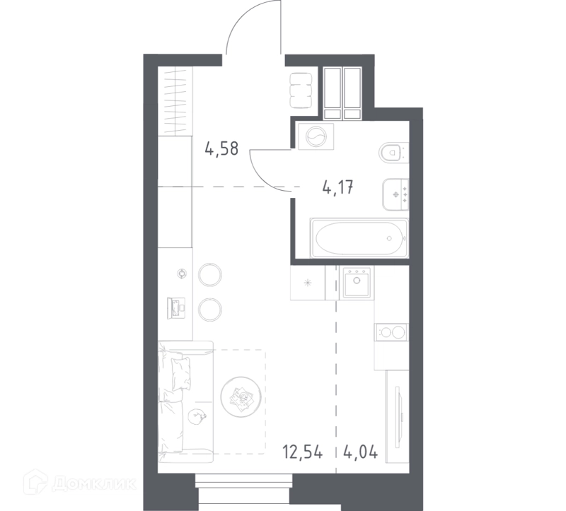 Студия 25.33 м² Тропарево Парк